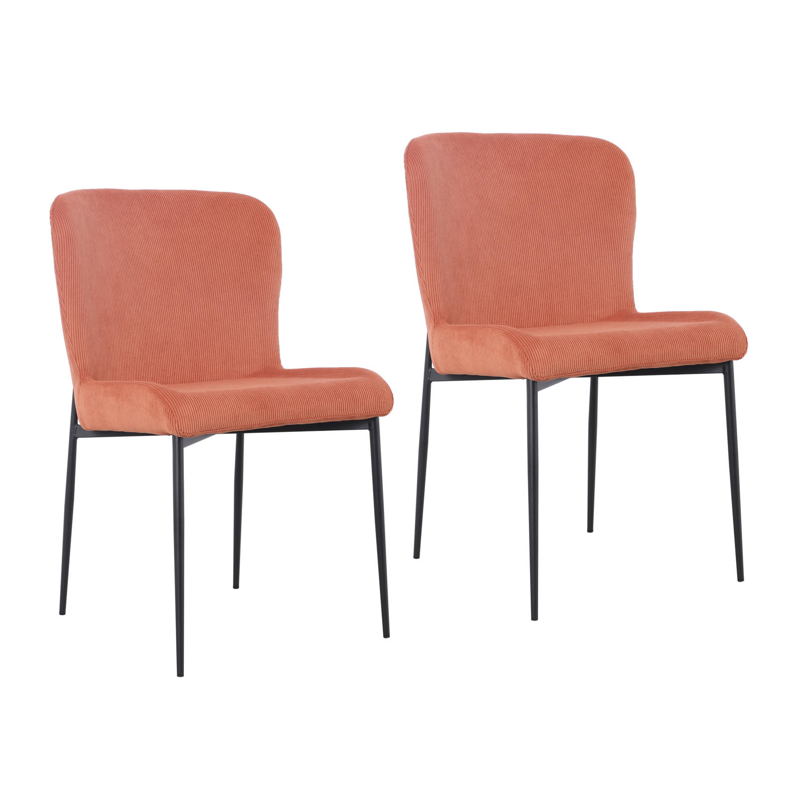 ESSZIMMERSTÜHLE 2er Set FREDDIE Rostrot - Rot, Textil (48/83/56cm) - SVITA