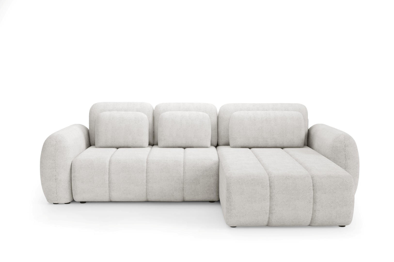 ECKSOFA mit Schlaffunktion Premium Weiß - Schwarz/Weiß, Holz/Holzwerkstoff (304/190cm) - Furnisell