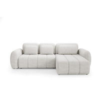 ECKSOFA mit Schlaffunktion Premium Weiß - Schwarz/Weiß, Holz/Holzwerkstoff (304/190cm) - Furnisell