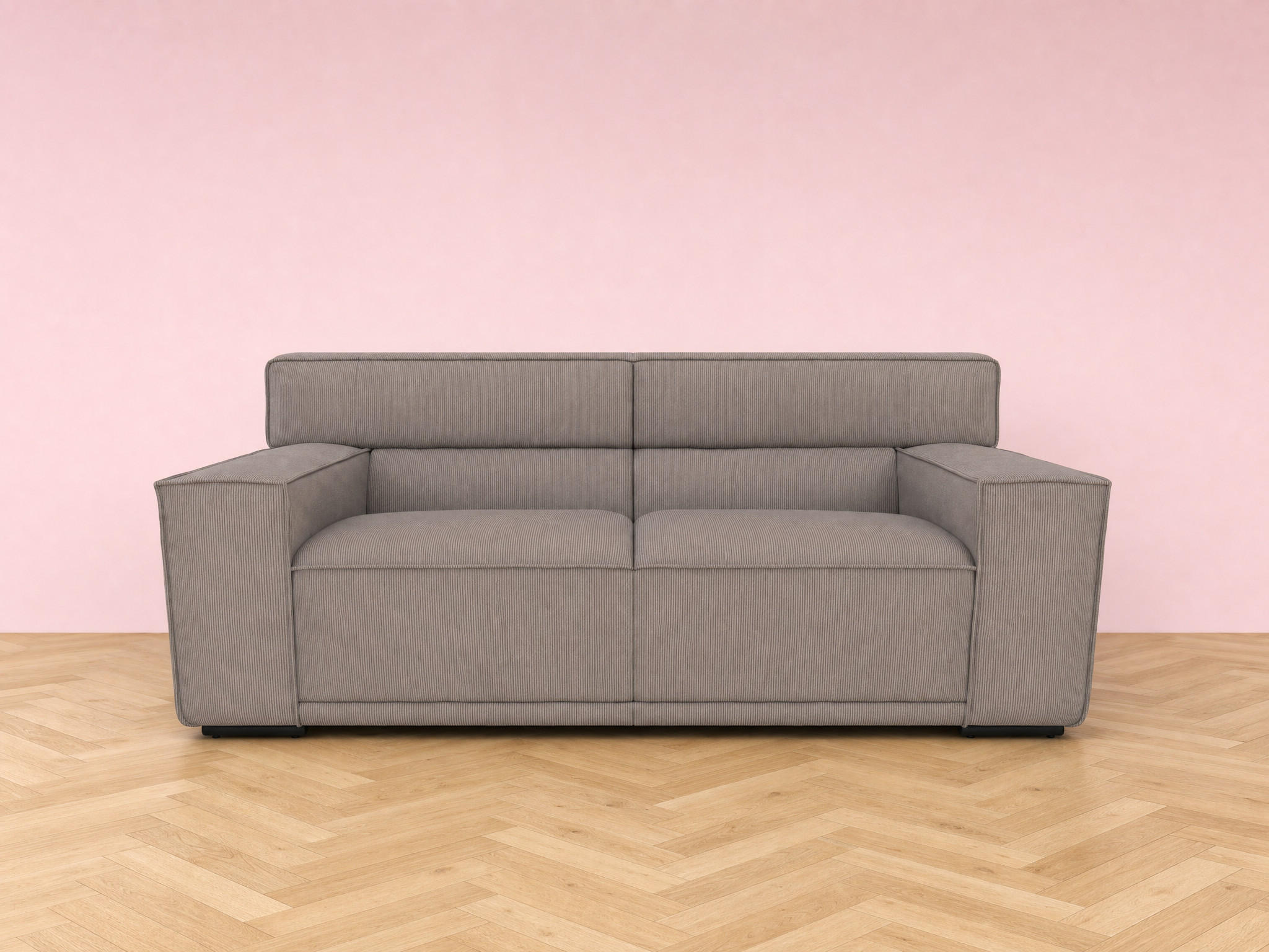 2,5-SITZER Umea Cord Beige 194/106/78 cm - Taupe, Kunststoff/Textil (194/78/106cm) - foamnova