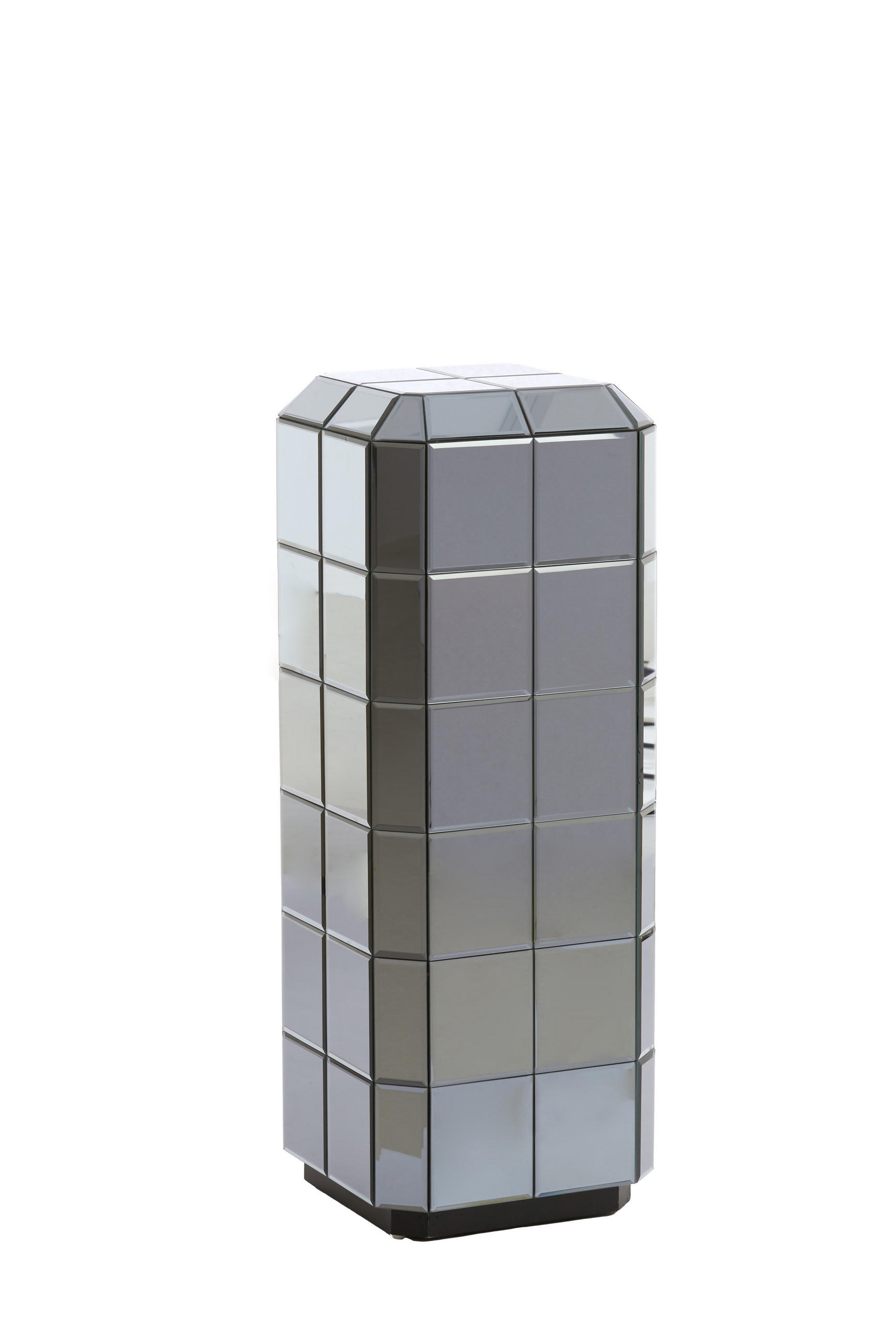 BLUMENSÄULE Luciano Grau 40/40/100 cm - Grau, Glas (40/40/100cm) - Light & Living