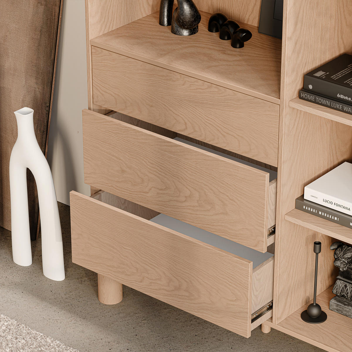 BÜCHERREGAL SENA 110 cm Eiche Bookmatch - Eichefarben, Holz/Holzwerkstoff (110/197/55cm) - Idohome