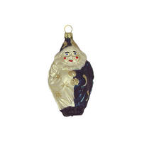 CHRISTBAUMSCHMUCK Kleiner Clown weiß tinte matt 9 cm - Multicolor, Metall (0.1/9/0.1cm)