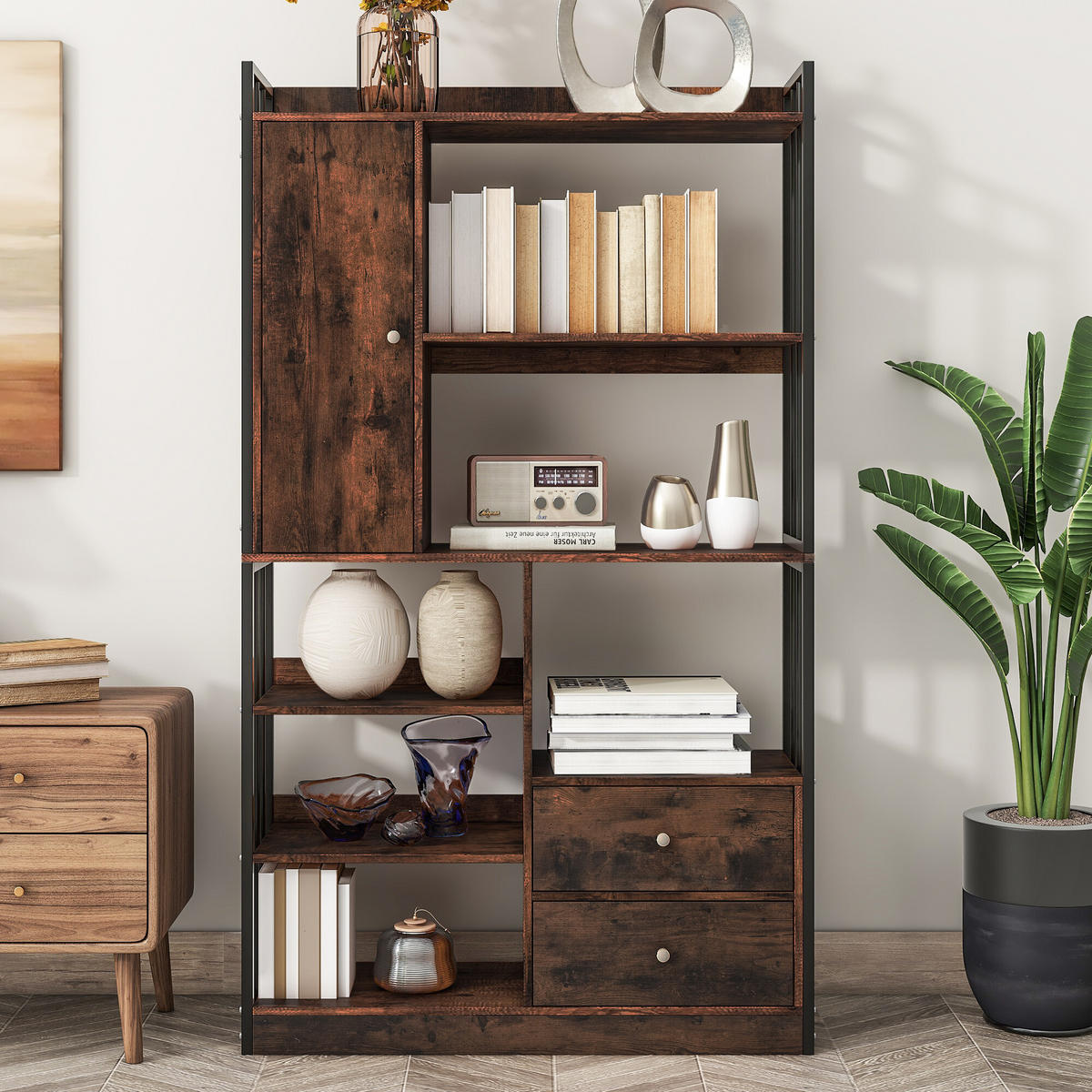 BÜCHERREGAL braun - Braun, Holzwerkstoff (30/173.5/100cm) - Urban Meuble