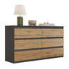 SIDEBOARD HANA M6 Artisan Eiche / Anthrazit 140cm - Eiche Artisan, Holzwerkstoff (140/74.4/40cm) - Lookway