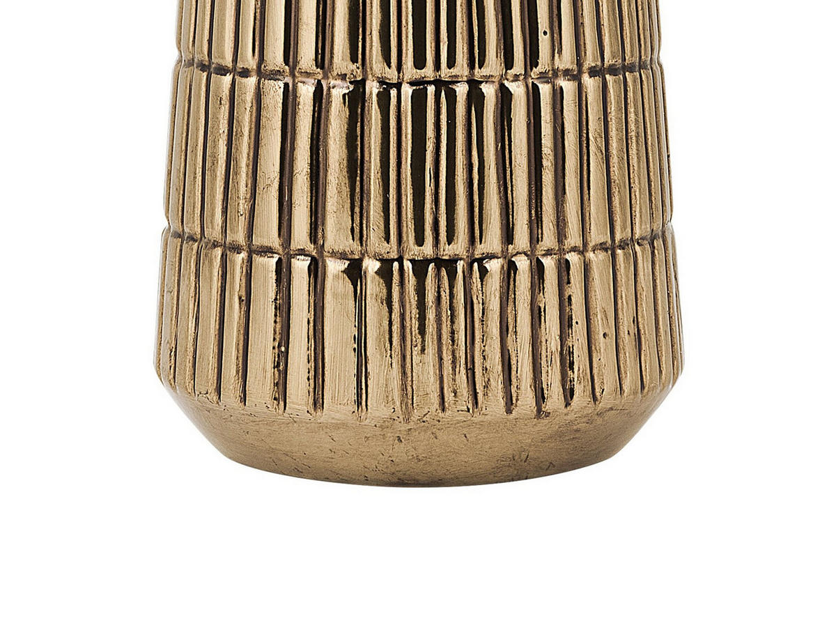 DEKOVASE Steinzeug gold Qanawat - Goldfarben, Keramik (22cm) - Beliani