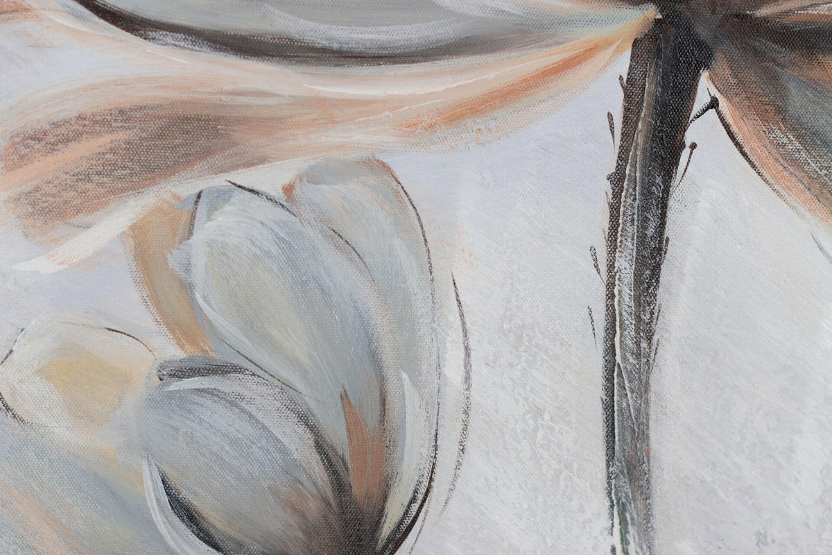 ACRYLBILD HANDGEMALT 80/80 cm - Beige/Grau, Holz/Textil (1.3/80cm) - KUNSTLOFT