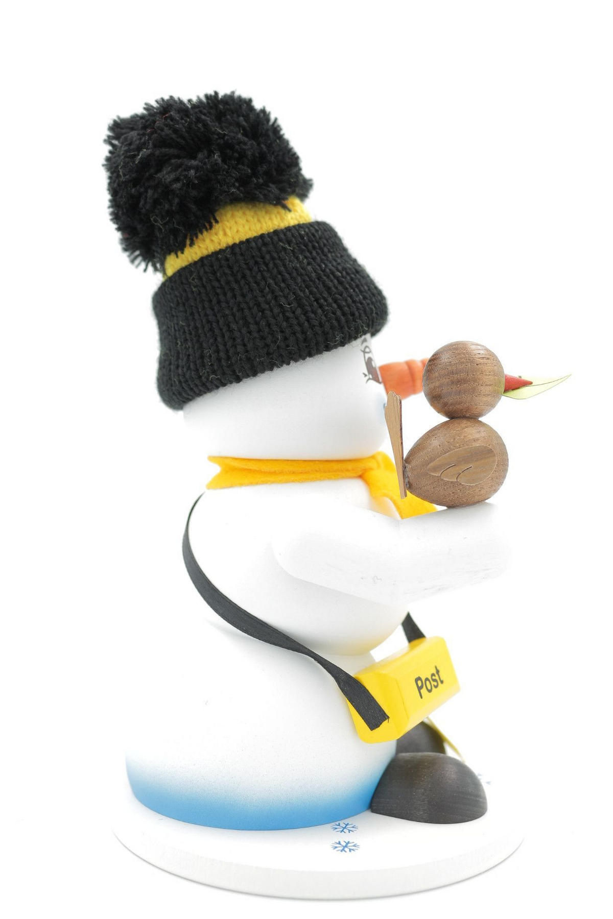 RAUCHFIGUR Schneemann Weiß Postbote 19 cm - Multicolor, Holz (15/19/0.1cm)