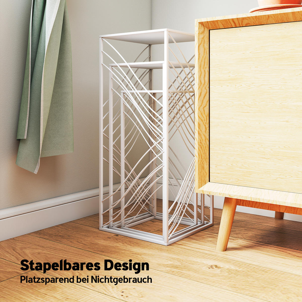 PFLANZENSTÄNDER 3er Set Metall Weiß - Weiß, Metall (70cm) - Outsunny