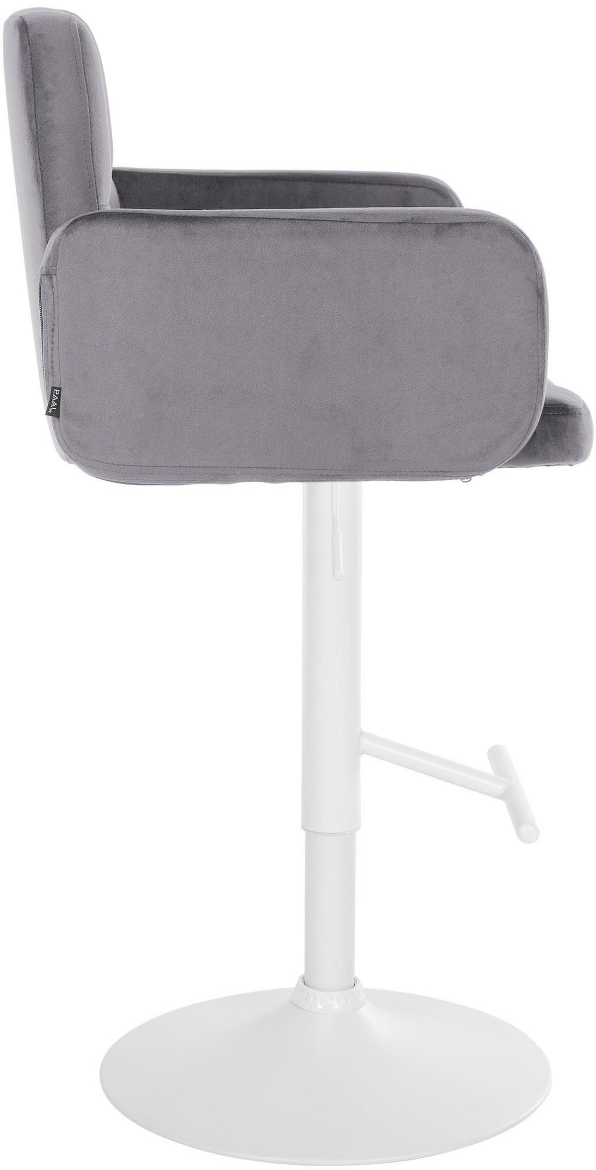 BARHOCKER 2er Set Sutun Samt Dunkelgrau Weiß - Dunkelgrau, Textil/Metall (60/93/56cm) - DELUKE