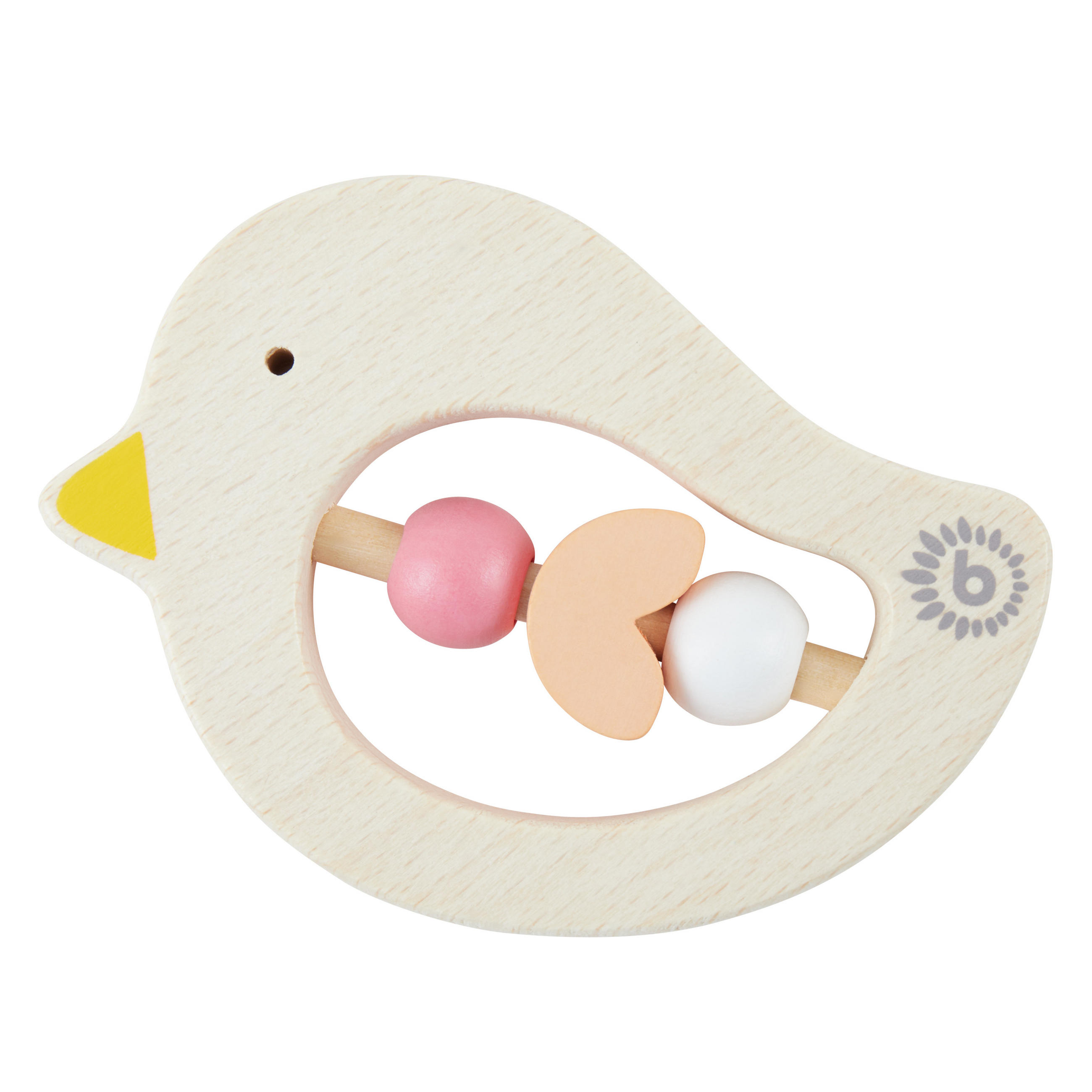 BEISSRING Holz Vogel - ab Geburt - Orange, Holz (7.5/10.3cm) - Bieco Spielwaren