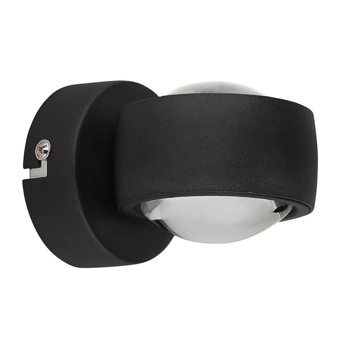 LED WANDLEUCHTE RANDI, Metall schwarz matt, Up & Down - Schwarz, Glas (7.5/7/10cm) - Globo Lighting
