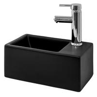 WASCHBECKEN - Schwarz, Keramik (20.5/12.5/35.5cm) - ML-DESIGN