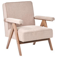 SESSEL Kunstleinen Beige Evje - Hellbraun, Textil (70/81/72cm) - Beliani