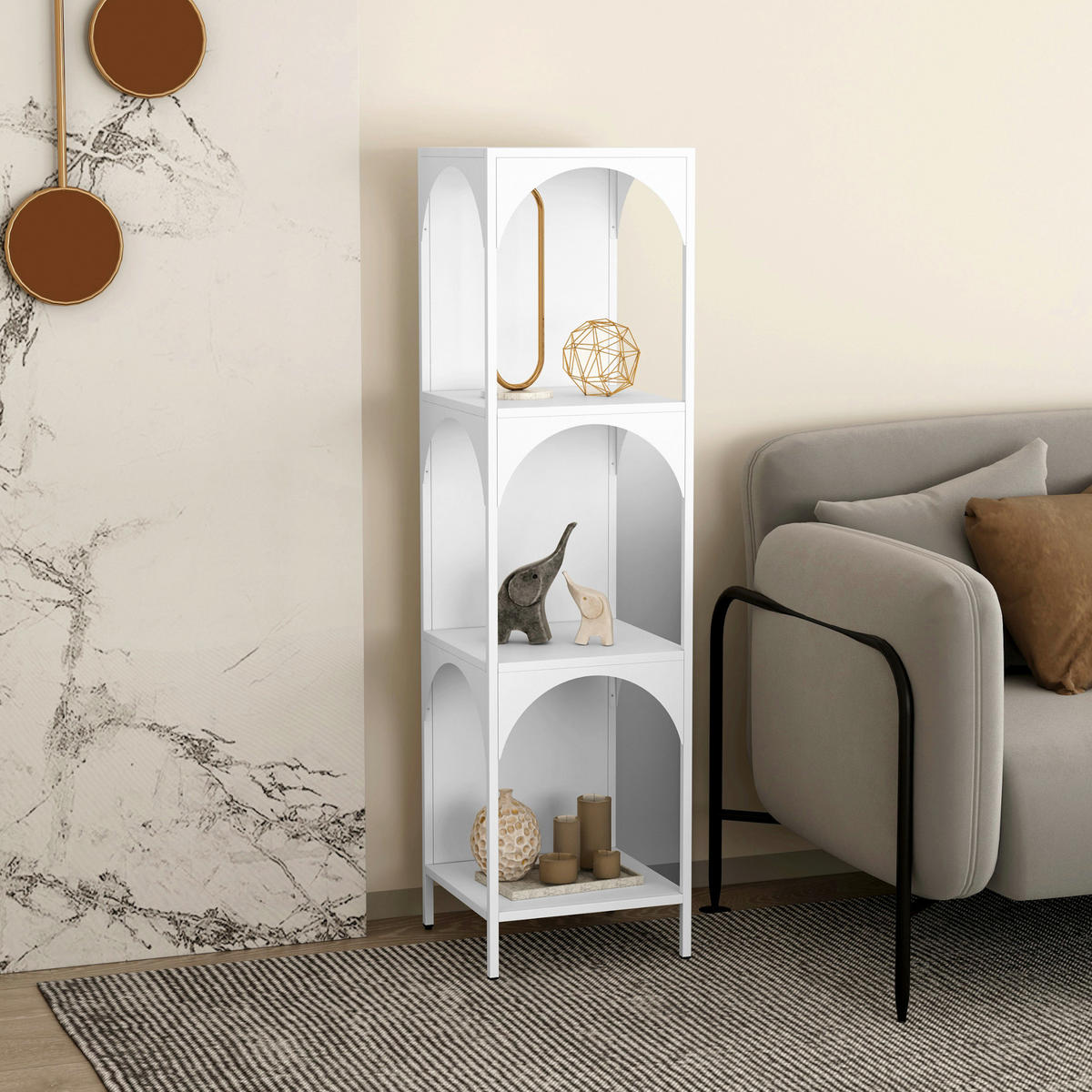 STANDREGAL Akaa - Weiß, Metall (35/133/35cm) - [en.casa]