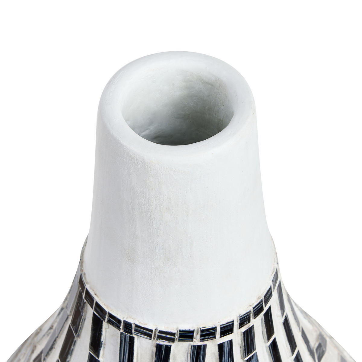DEKOVASE Terrakotta weiß Ombilin - Weiß, Stein (50cm) - Beliani