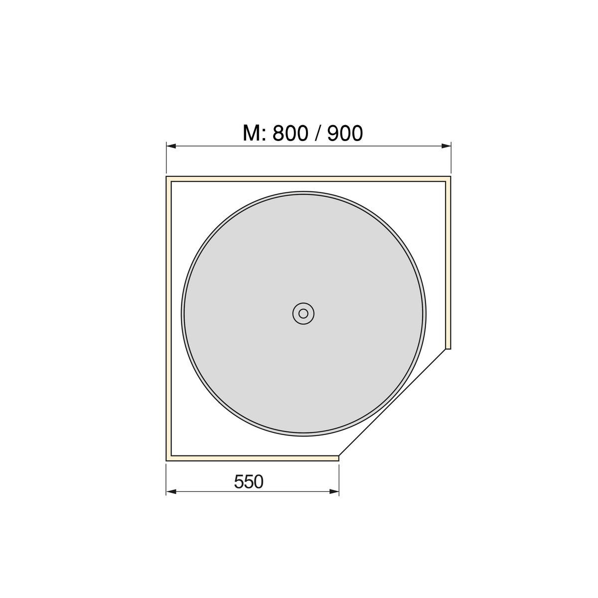 PLATTEN Shelvo, rund, für Küchenmöbel, für 800mm Modul, Kunststoff und Aluminium, weiss 2er-set - Weiß, Kunststoff (90/77/90cm) - EMUCA