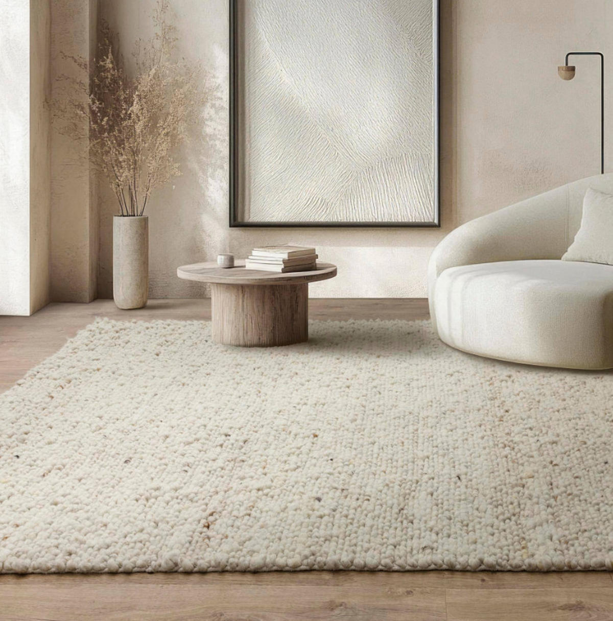 TEPPICH Wohn-/Schlafzimmer DAREL Weiß 120x170 cm - Weiß, Naturmaterialien (120/170cm) - Novatrend