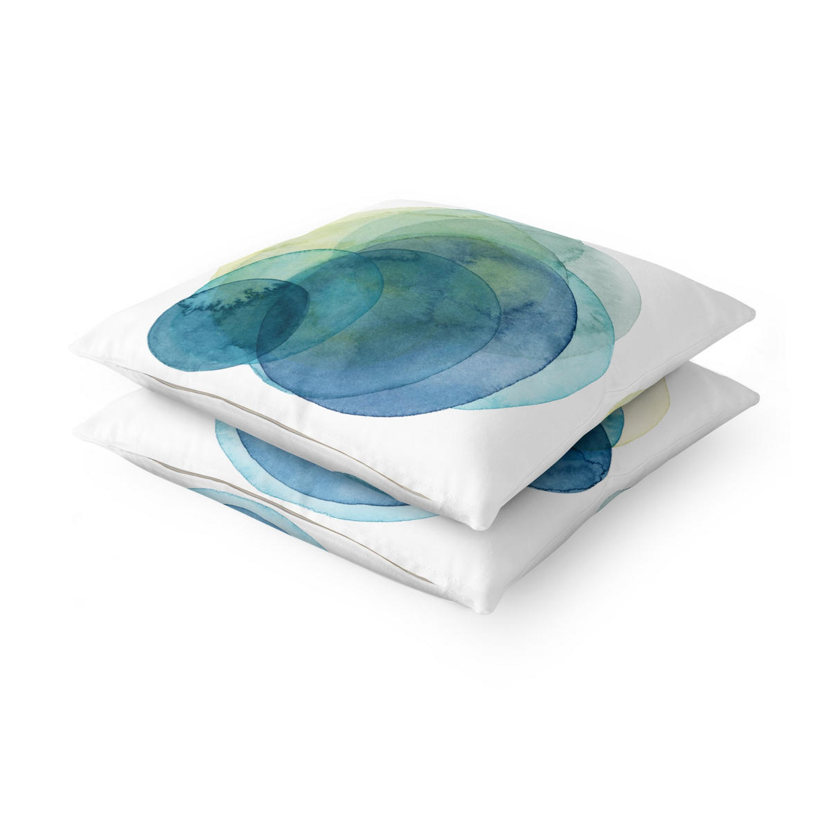 DEKOKISSEN 2er-Set Urknall - blau grün Duo 50/50 cm - Pastellblau, Textil (50/50cm) - Bilderwelten