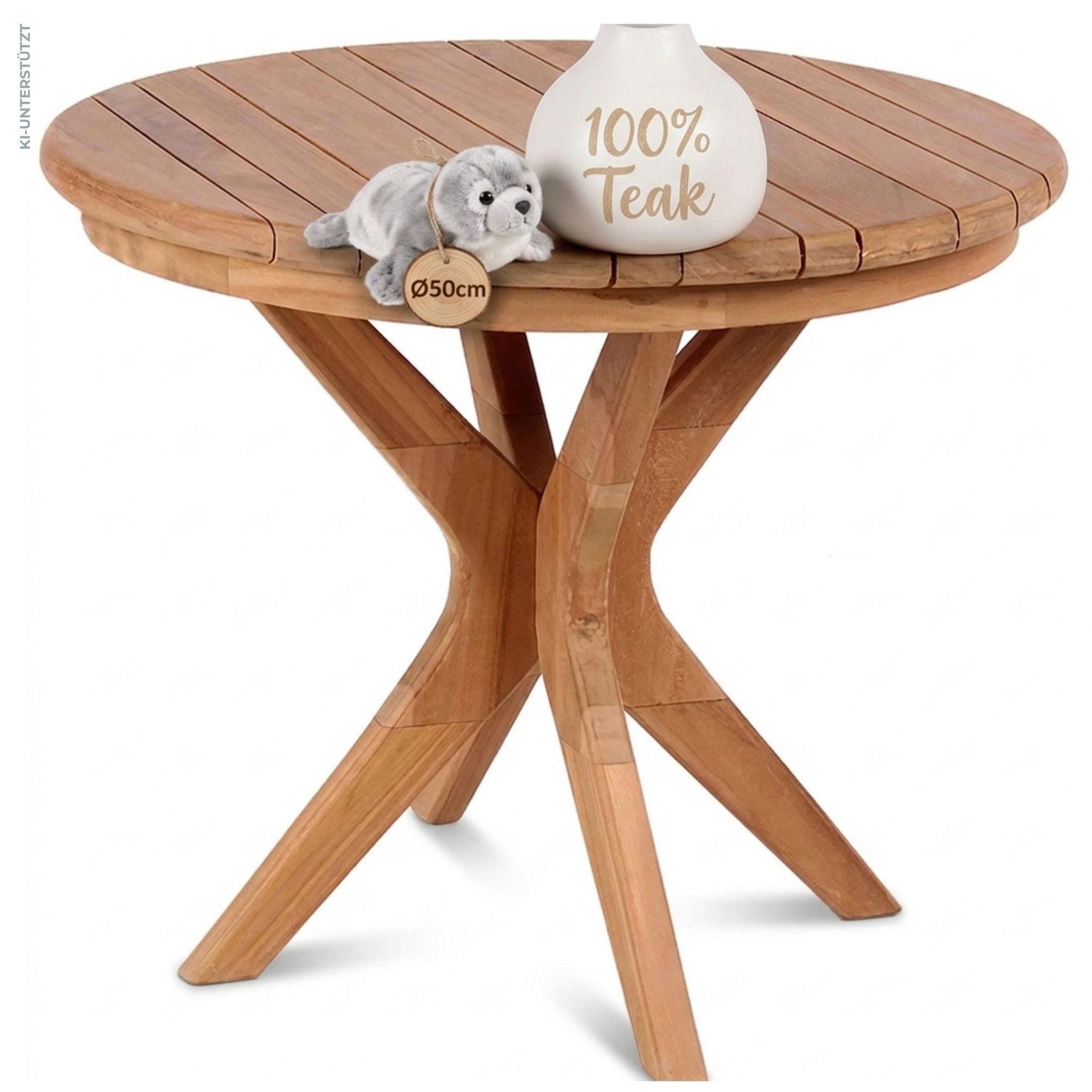 BEISTELLTISCH Burton - Naturfarben, Holz (60/60/50cm) - Mr. Deko