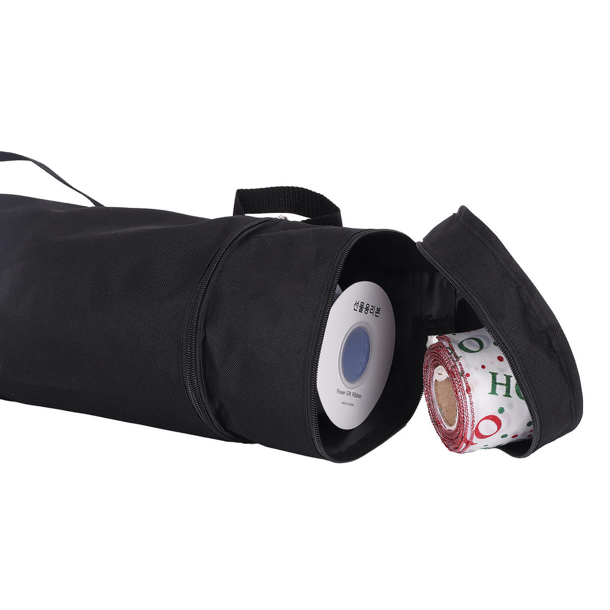 2XGESCHENKPAPIER-AUFBEWAHRUNG - Schwarz, Kunststoff/Textil (17/85/17cm) - Relaxdays