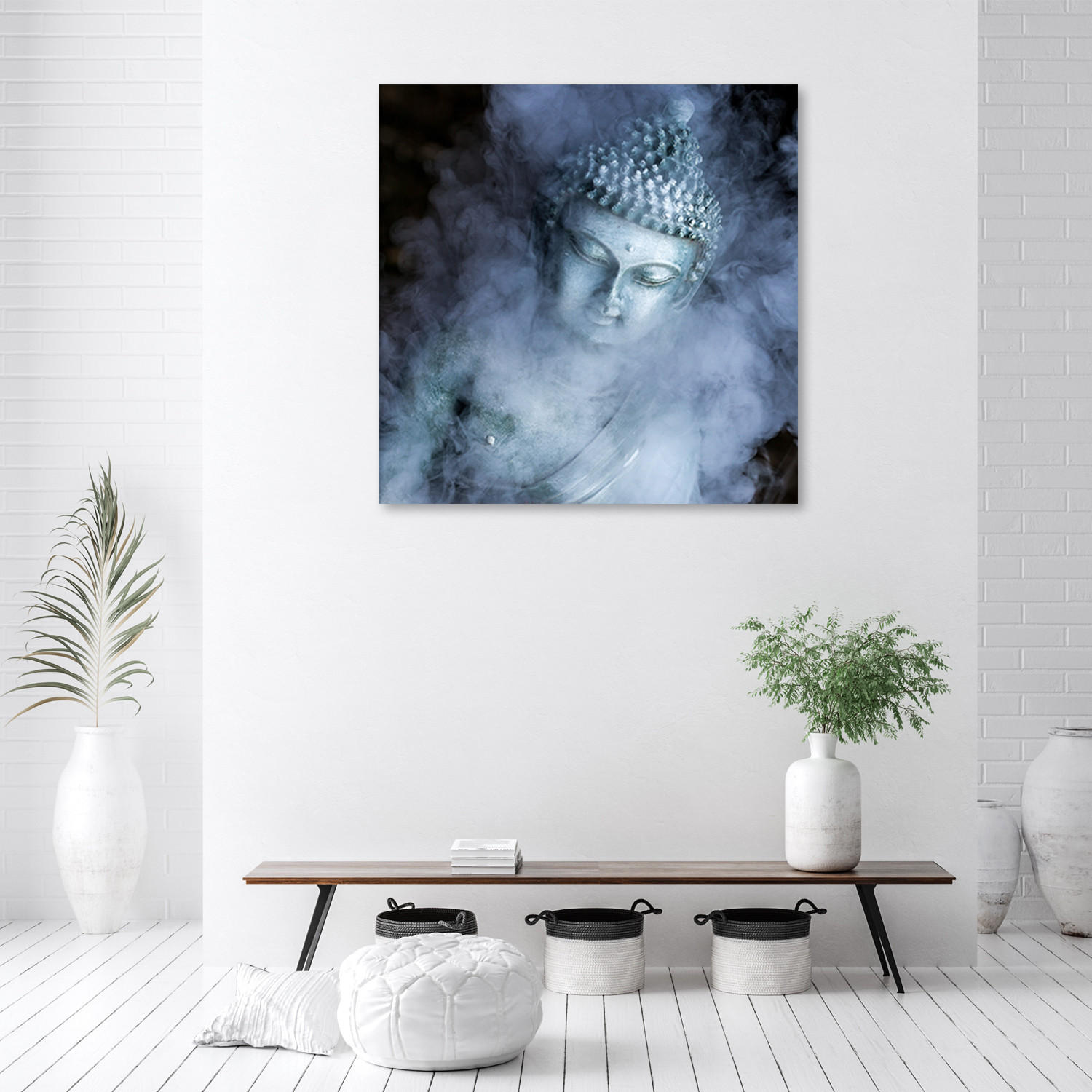 BILD, Religiös - Grau 30x30cm - Grau, Textil (30/30cm) - Feeby