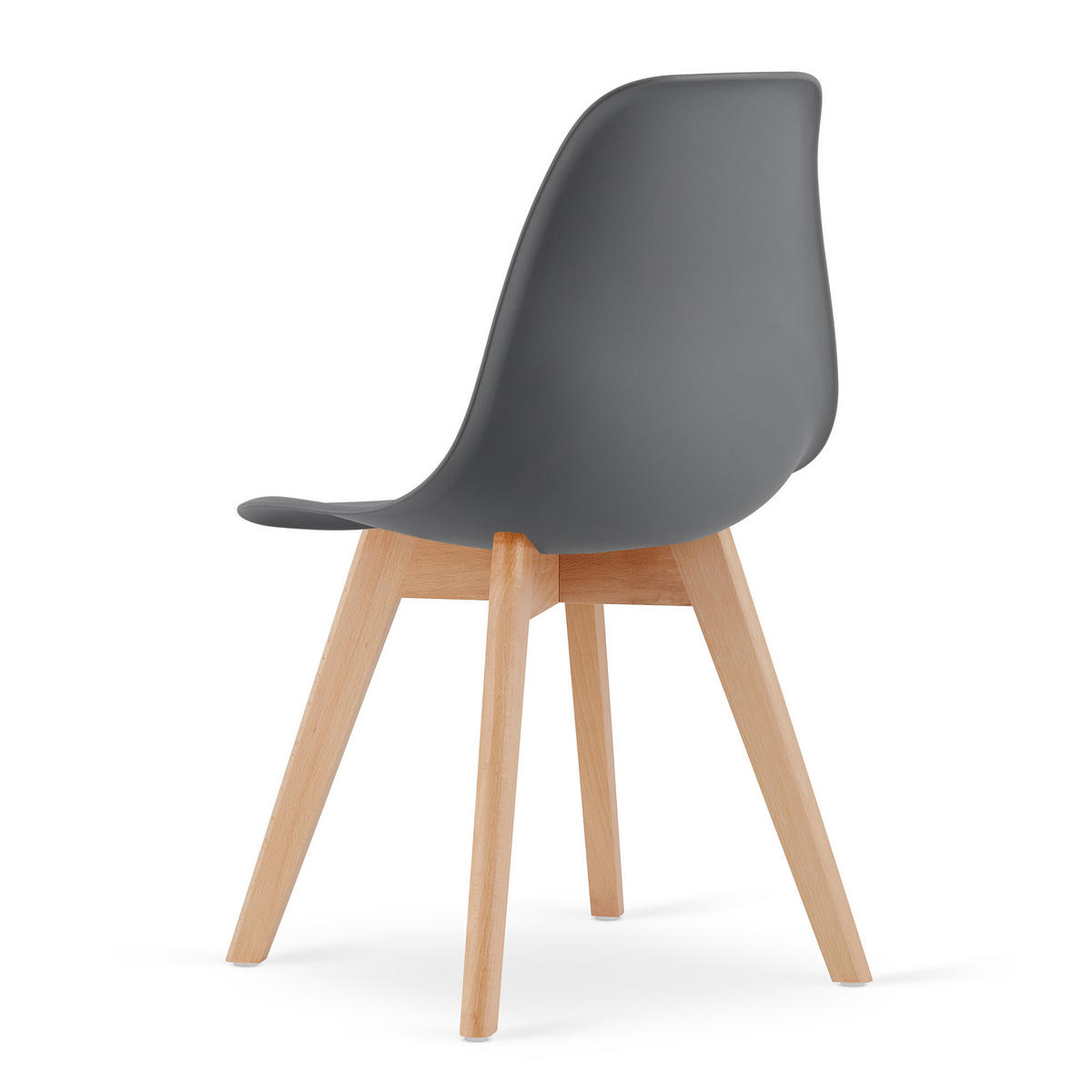 ESSZIMMERSTUHL 3-er Set KITO dunkelgrauer Sitz, natürliche Beine - Dunkelgrau/Naturfarben, Kunststoff (46/80/54.5cm) - Valora