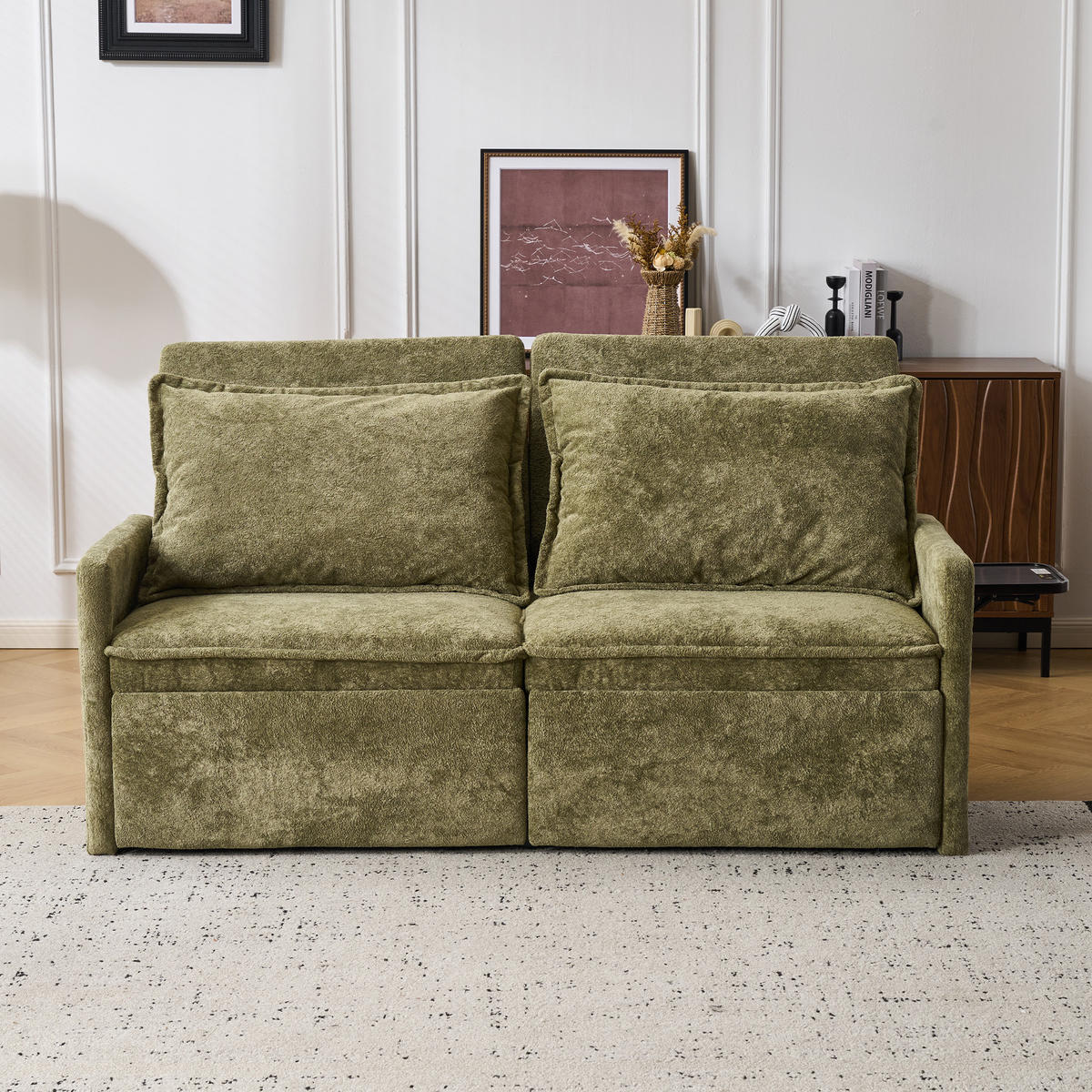 SCHLAFSOFA DE-33505 mit 5‑Stufen verstellbar Grün - Grün, Textil (172.5/95/71cm) - ComfortXL