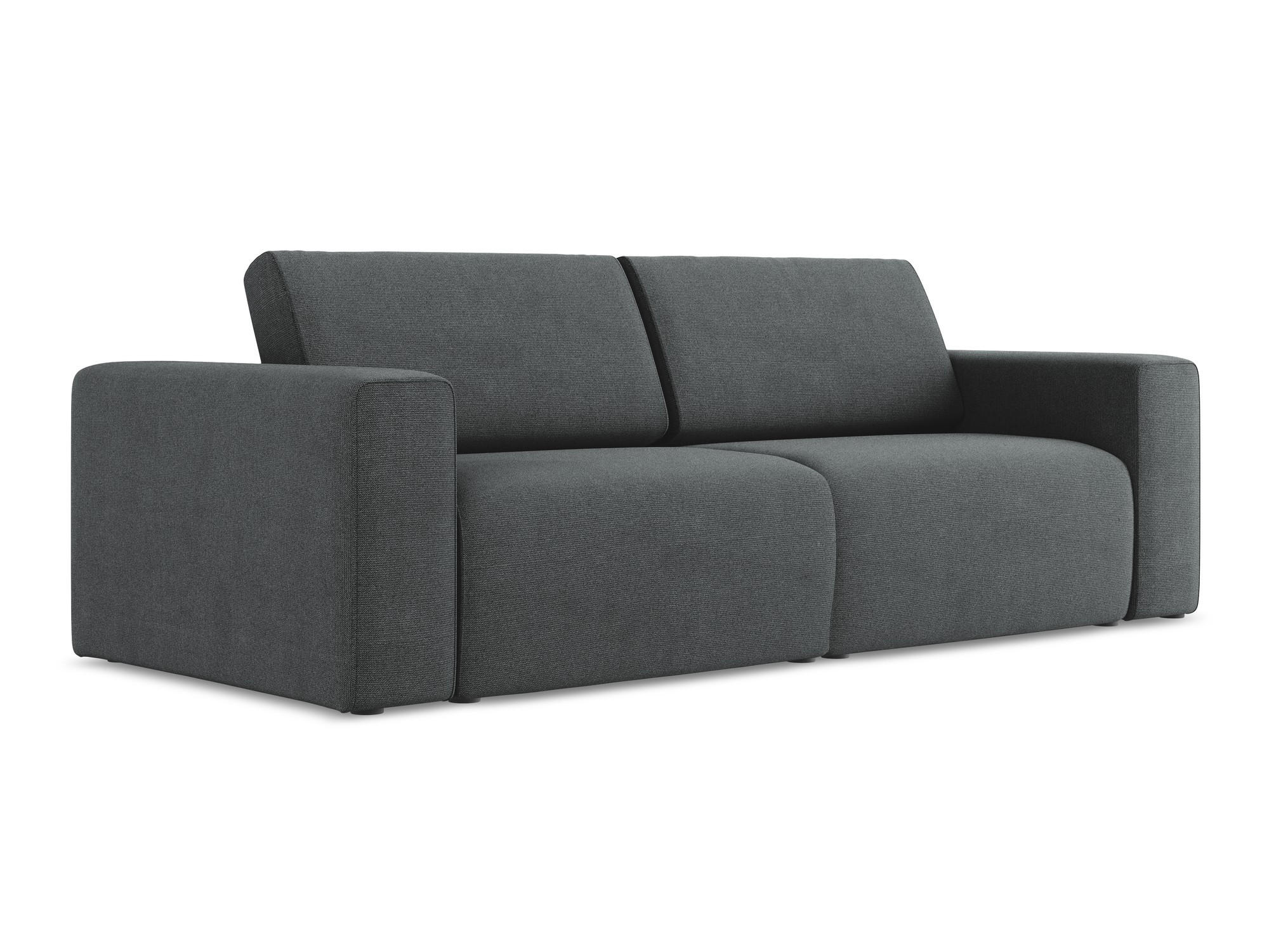 3-SITZER SOFA Strukturstoff Stoff Grau - Schwarz/Grau, Kunststoff/Textil (224/80/103cm) - Makamii