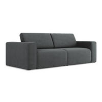 3-SITZER SOFA Strukturstoff Stoff Grau - Schwarz/Grau, Kunststoff/Textil (224/80/103cm) - Makamii