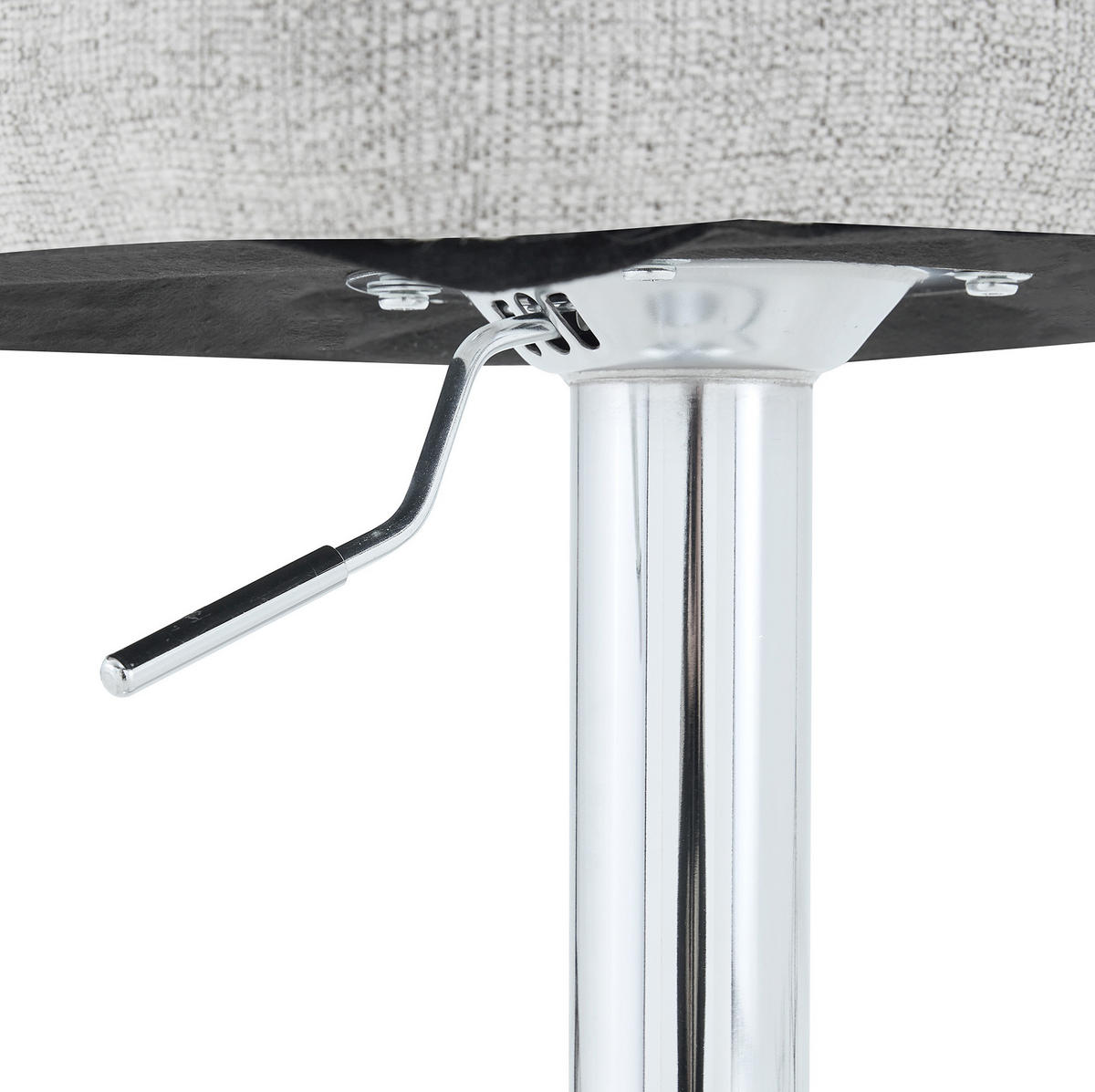 BARHOCKER 2er-Set höhenverstellbar drehbar Stoff Grey+Brown - Grau, Metall (37.6/118/45.1cm) - Meubliv