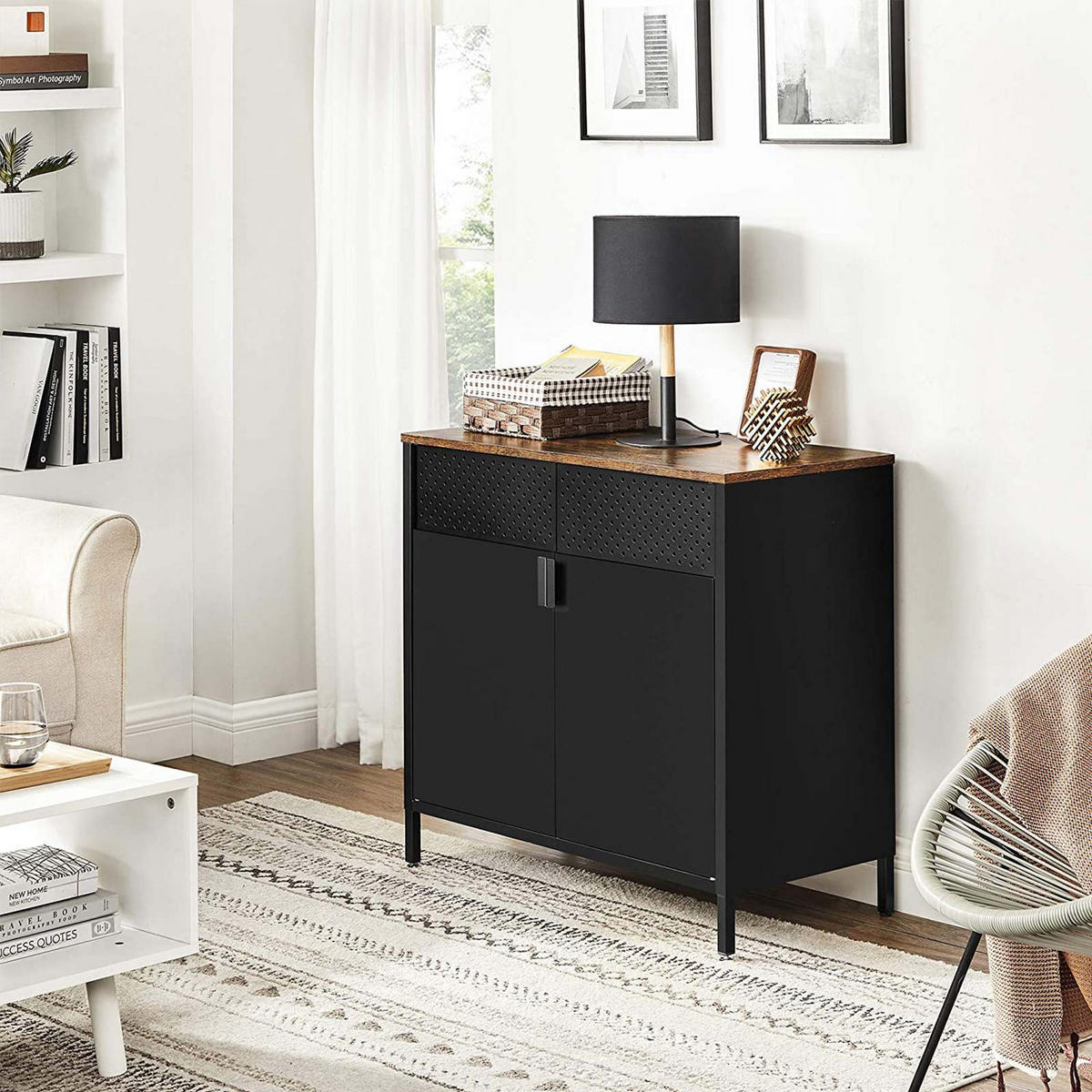 SIDEBOARD AUFBEWAHRUNGSSCHRANK - Braun, Holzwerkstoff (40/76/80cm) - Hansiro