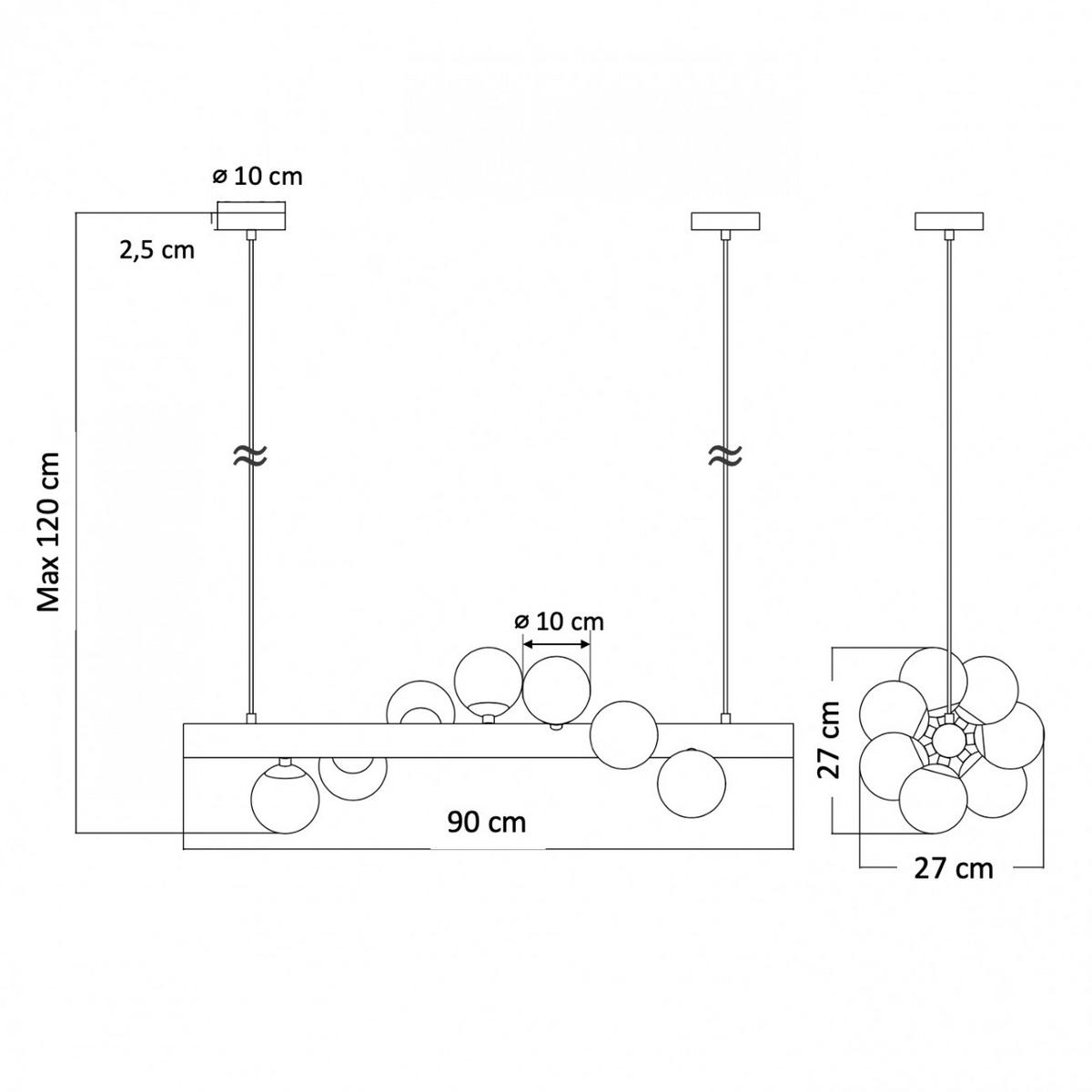 HÄNGELEUCHTE Nizzalo, Rauchgrau, 90cm - Grau, Glas (90/27/27cm) - KOSILUM