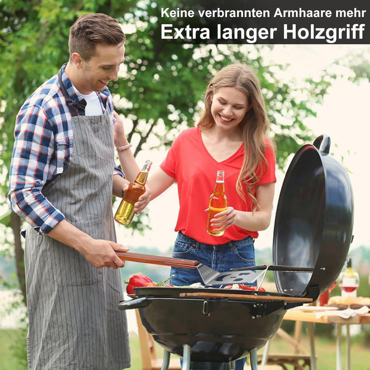 GRILLSPACHTEL 7-in-1 mit Holzgriff - Braun, Holz (10/0.1/41cm)