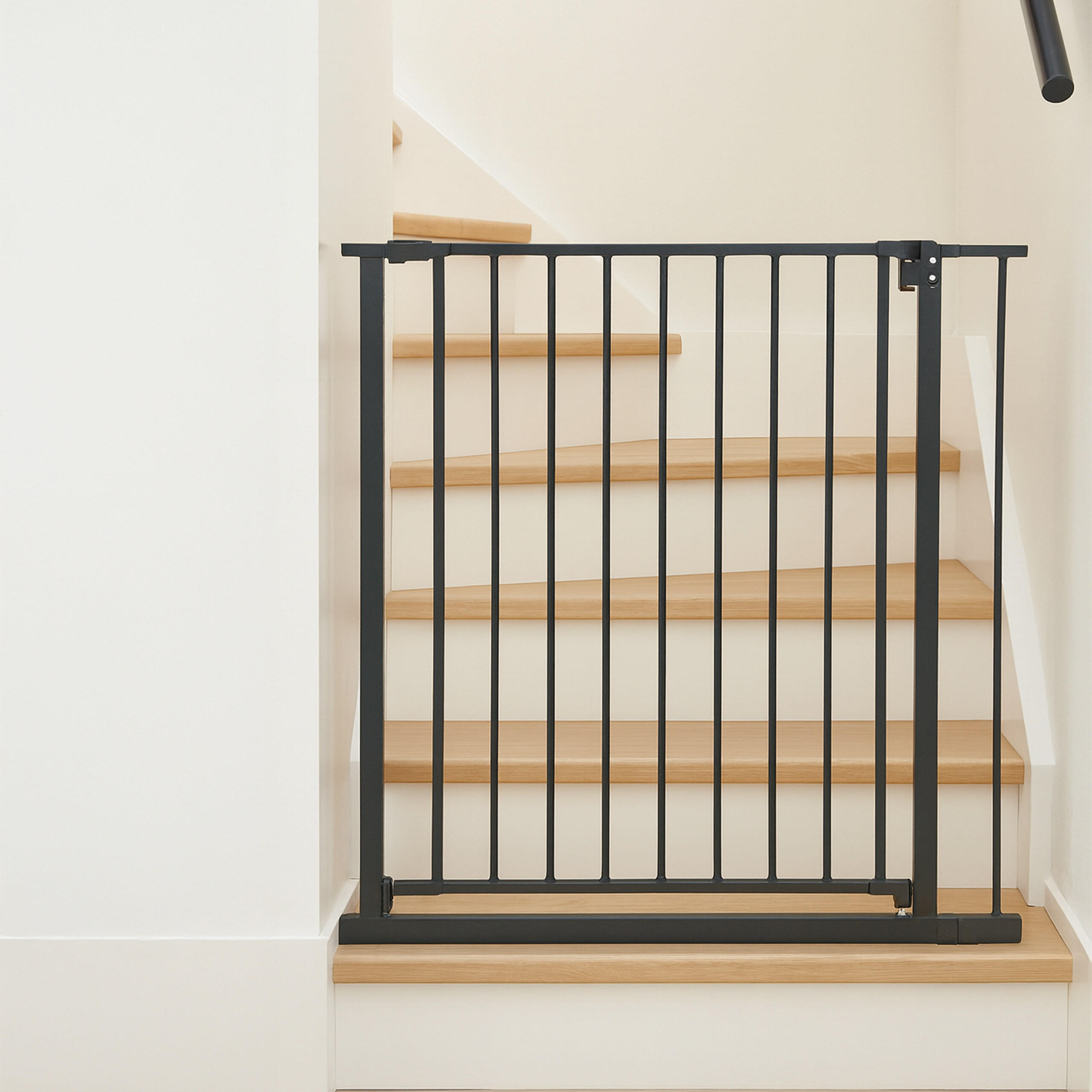 TREPPENSCHUTZGITTER - Schwarz, Kunststoff/Metall (87/1cm) - Relaxdays