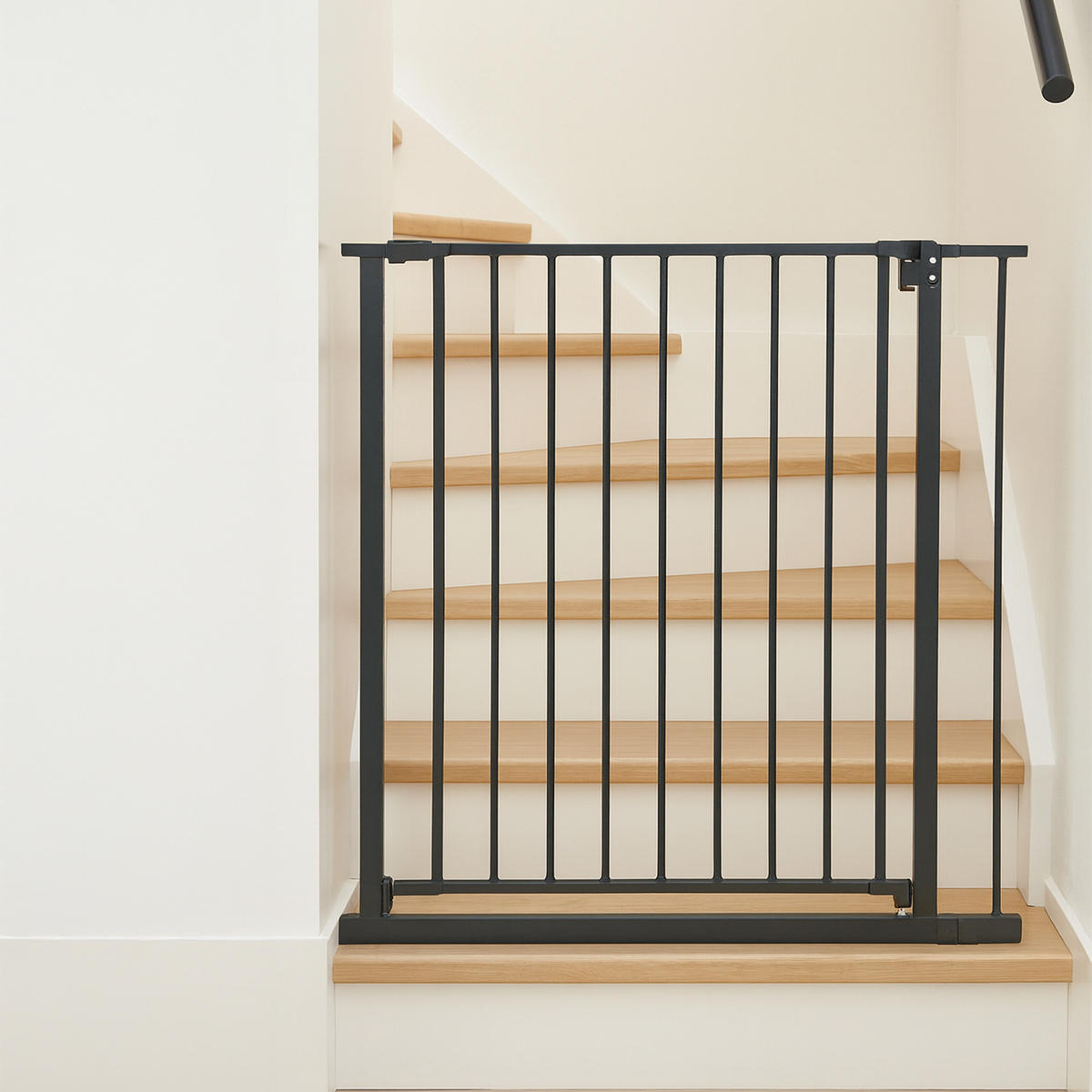 TREPPENSCHUTZGITTER - Schwarz, Kunststoff/Metall (87/1cm) - Relaxdays