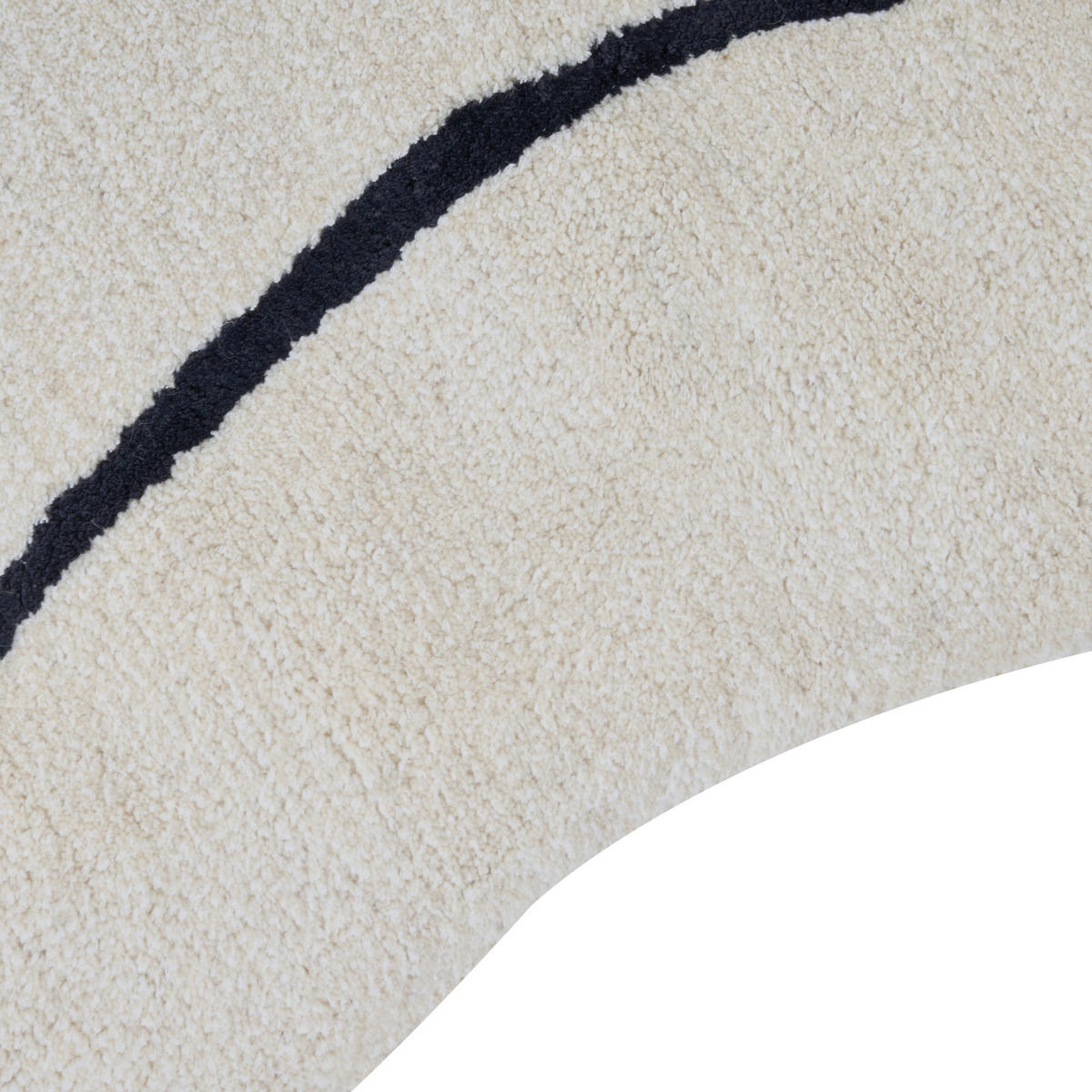 KURZFLOR-TEPPICH Beige 160/230 cm Dera - Beige/Schwarz, Textil (160/230cm) - Beliani