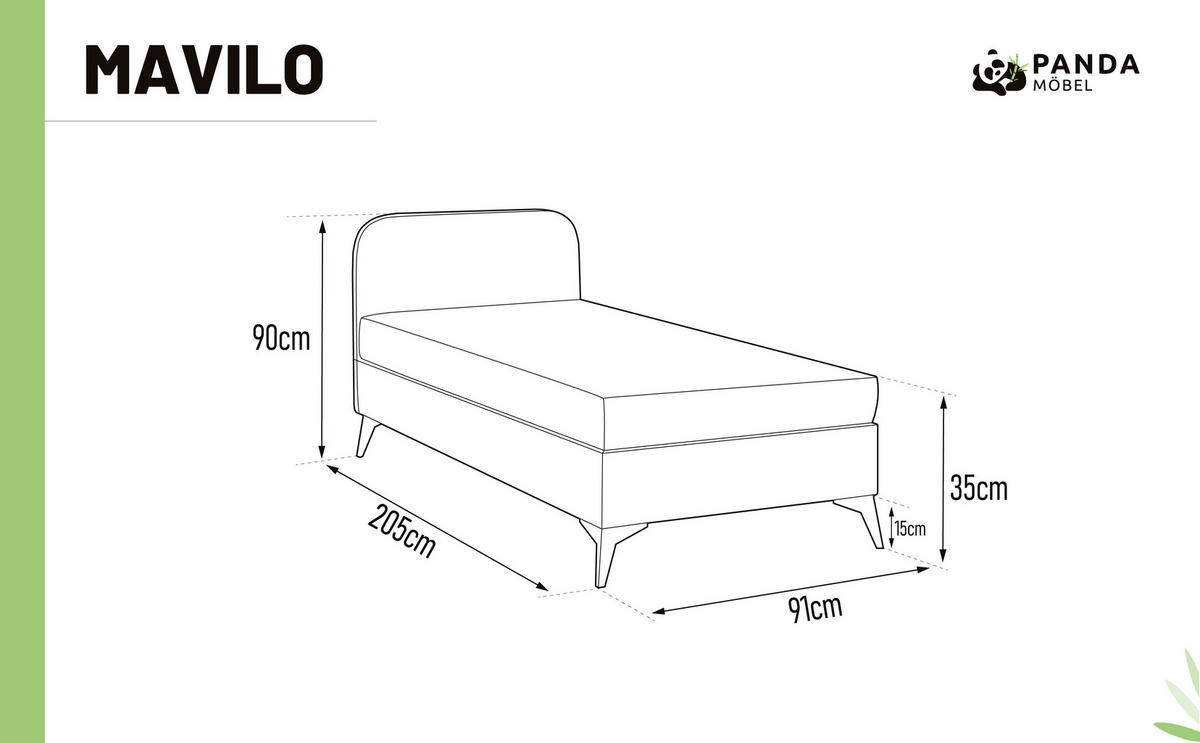POLSTERBETT Mavilo 90 x 200 cm mit Bettkasten und Lattenrost federkernmatratze 18cm - braun - Braun, Holz (90/200cm) - Panda Möbel