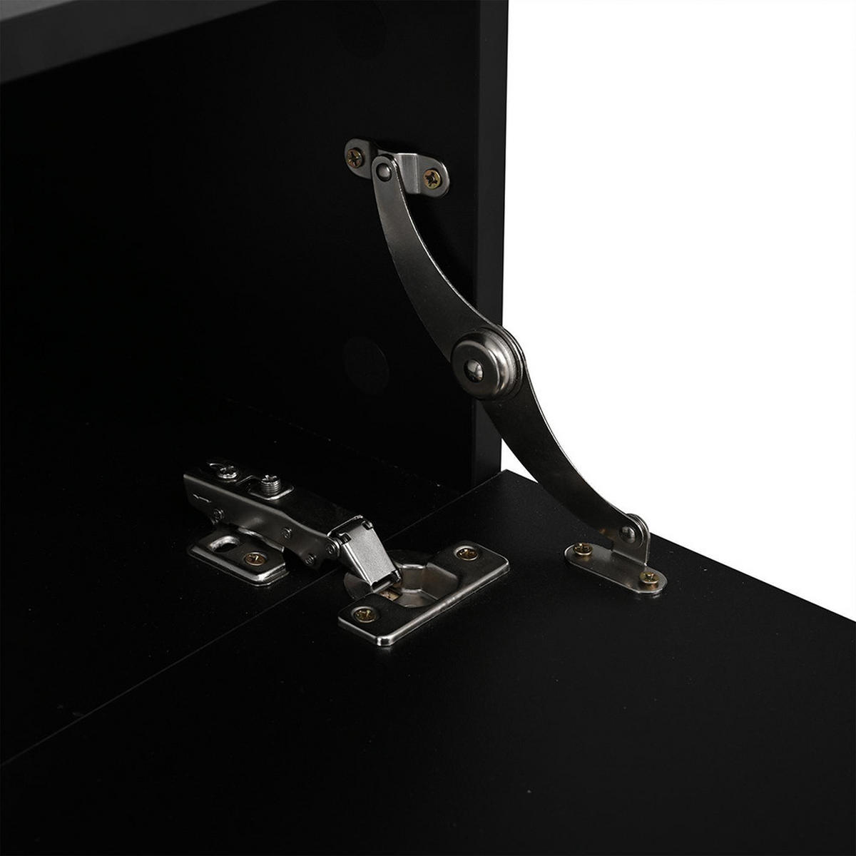 LOWBOARD in 160x31x22cm,Wandmontierter TV-Ständer, Schwarz - Schwarz, Holzwerkstoff (160/22/31cm) - KOMHTOM