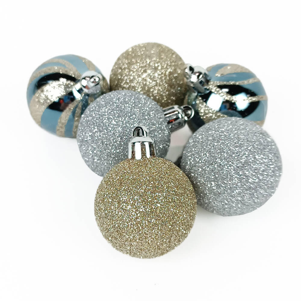WEIHNACHTSKUGELN 4 cm 12er-Set - Silberfarben/Goldfarben, Kunststoff (4/5.3/4cm) - Atmosphera Createur d´interieur