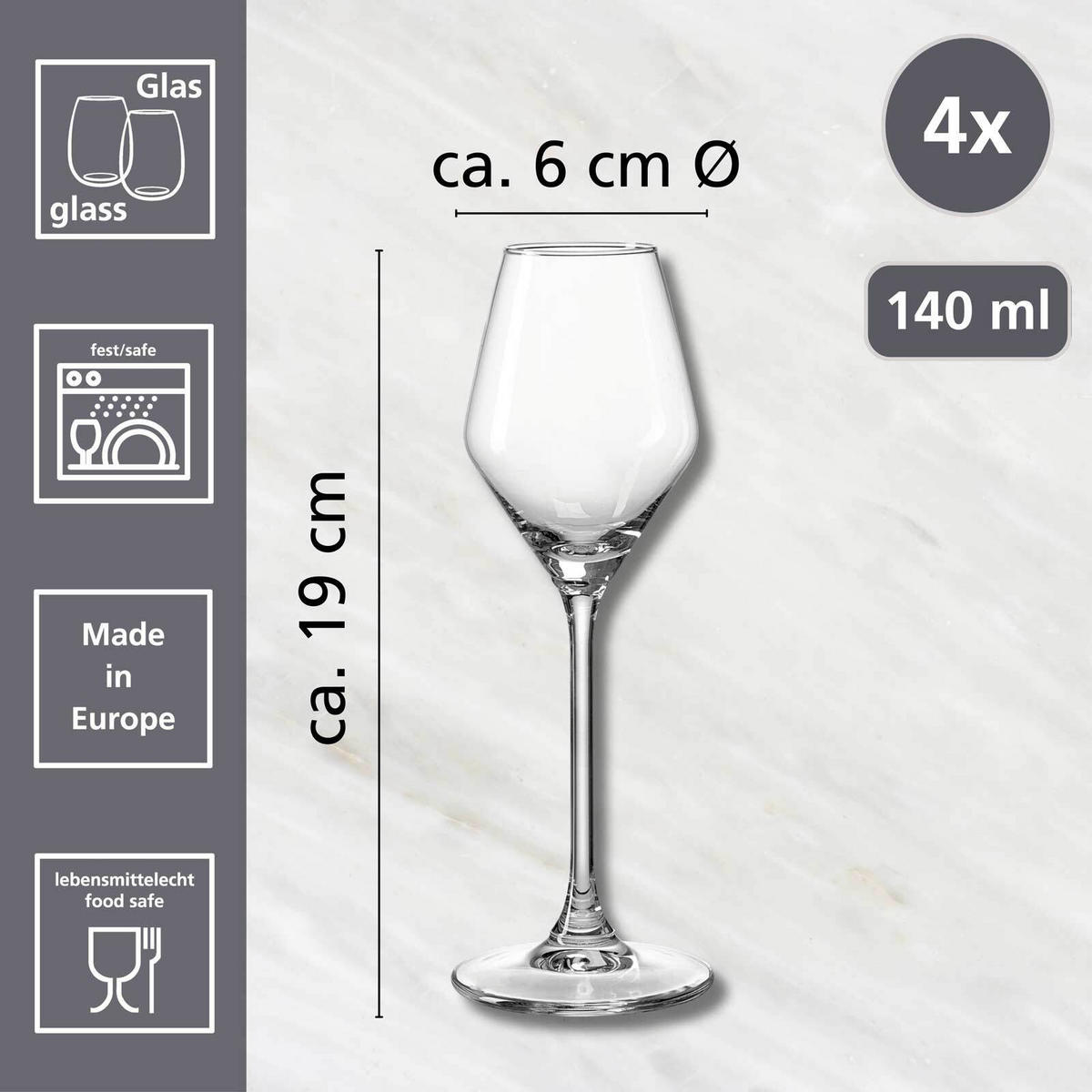 LIKÖRGLÄSER Rumba transparent 140 ml 4er Set - Transparent, Glas (0.14L) - Ritzenhoff Breker