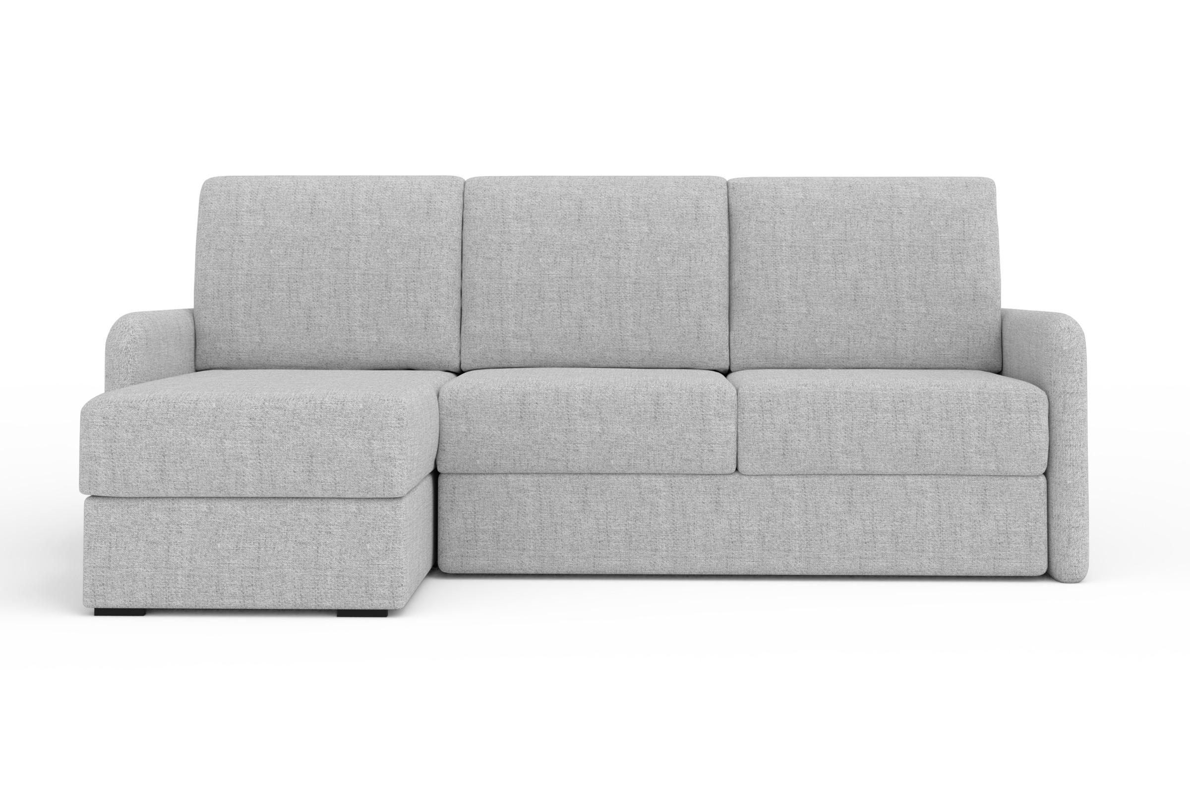 ECKSOFA BIANCO 215 cm breit in Stoff Grau links - Grau, Holzwerkstoff/Textil (215/145cm) - Deine Möbel 24