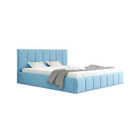 POLSTERBETT Detroit Komplettset - Hellblau, Holzwerkstoff/Textil (120/200cm) - Fun Möbel