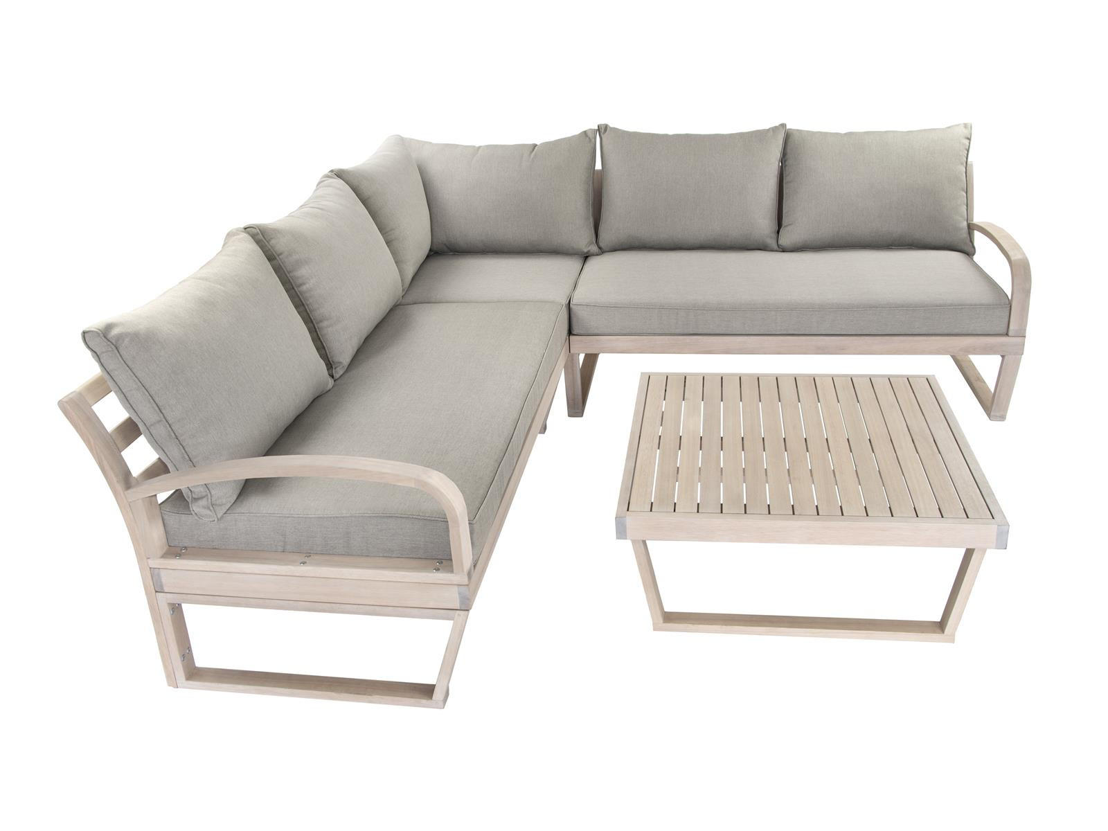 GARTENLOUNGE-SET Jersey Grau Eukalyptus Holz FSC 100 - Braun, Kunststoff - bellavista - Home & Garden