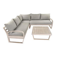 GARTENLOUNGE-SET Jersey Grau Eukalyptus Holz FSC 100 - Braun, Kunststoff - bellavista - Home & Garden