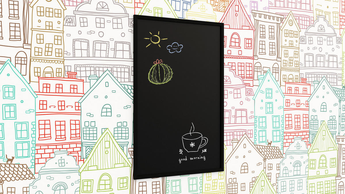 SCHWARZE Kreidetafel 90x60 cm mit Schwarz ECO-Holzrahmen - Schwarz, Holz (90/60/2cm) - ALLboards