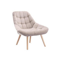 SESSEL - Samt - Beige - LUOSTO - Beige, Textil (79/83/87cm) - Vente-Unique