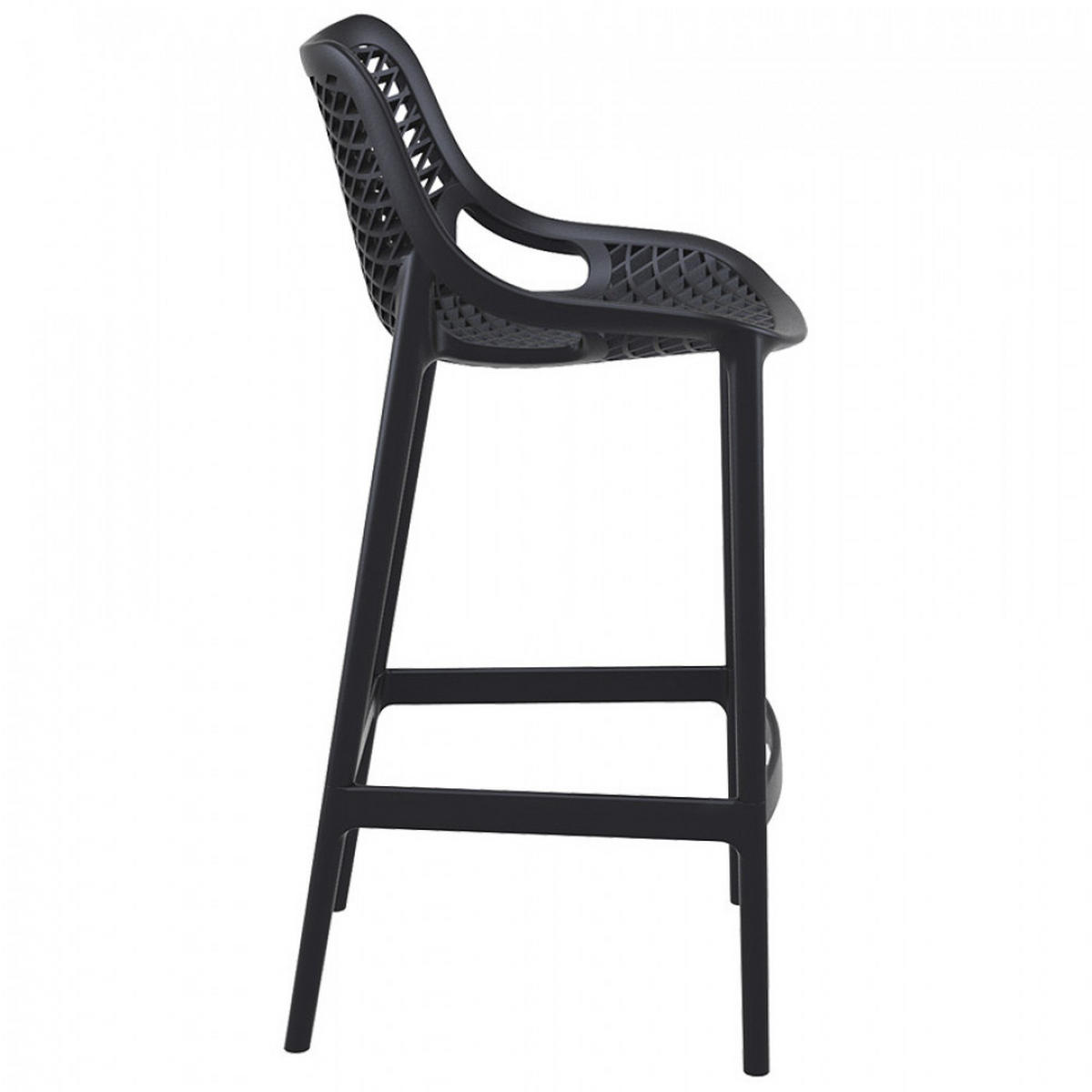 BARHOCKER Schwarz 45x105x53cm - Schwarz, Kunststoff (45/105/53cm) - AlterEgo