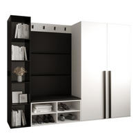 GARDEROBEN-SET 214/184/42 - Schwarz/Weiß, Holz/Kunststoff (214/184/42cm) - MÖBEL KRYSPOL
