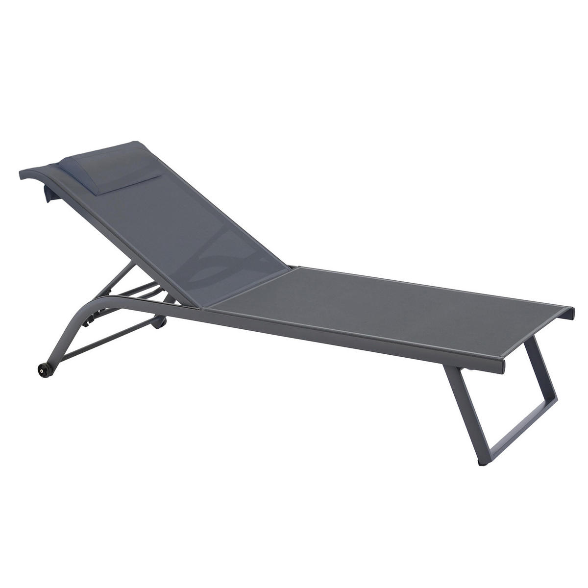 SONNENLIEGE 2-tlg., Grau - Grau, Textil (70/69/182cm) - Oviala
